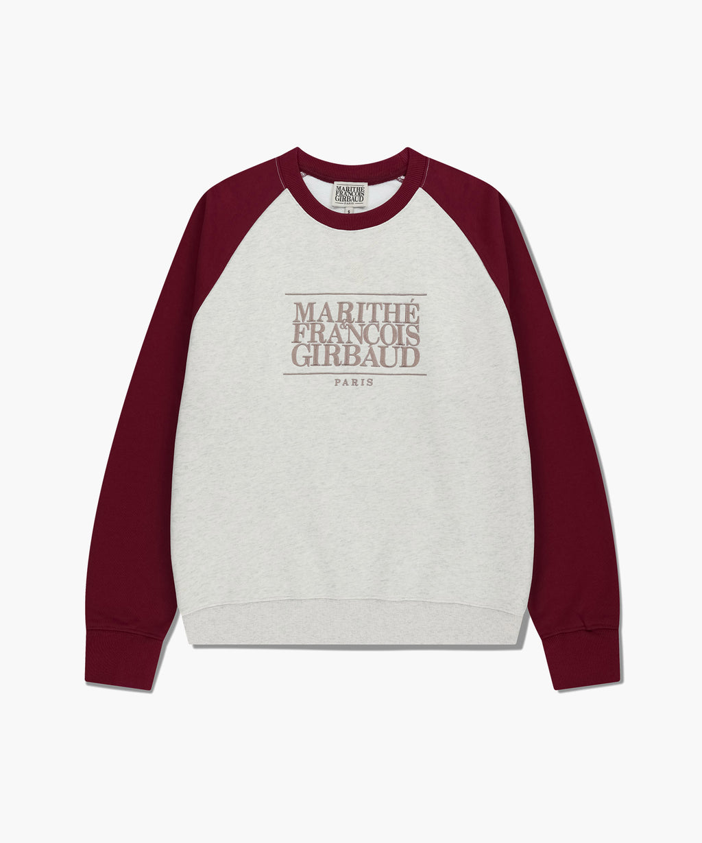Marithe & Francois Girbaud - Classic Logo Color Block Raglan Sweatshirt (Burgundy) product image 6 | TRAB K-Fashion Australia