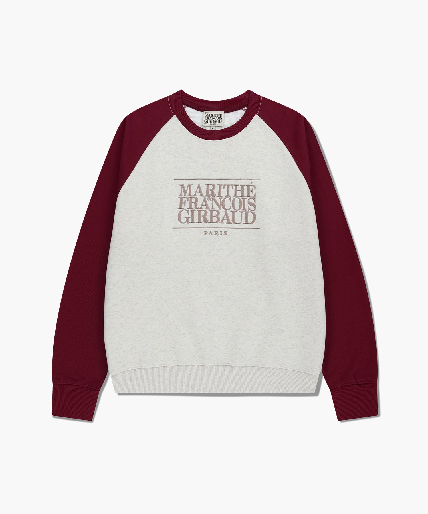 Marithe & Francois Girbaud - Classic Logo Color Block Raglan Sweatshirt (Burgundy) product image 6 | TRAB K-Fashion Australia