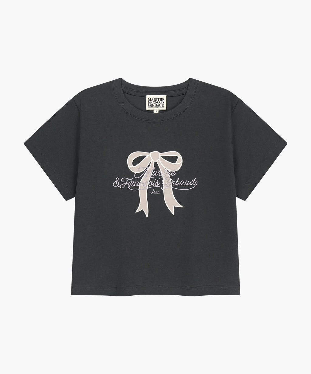 Marithe & Francois Girbaud - Sorona Cool Ribbon Graphic Crop Tee (Charcoal) product image 6 | TRAB K-Fashion Australia