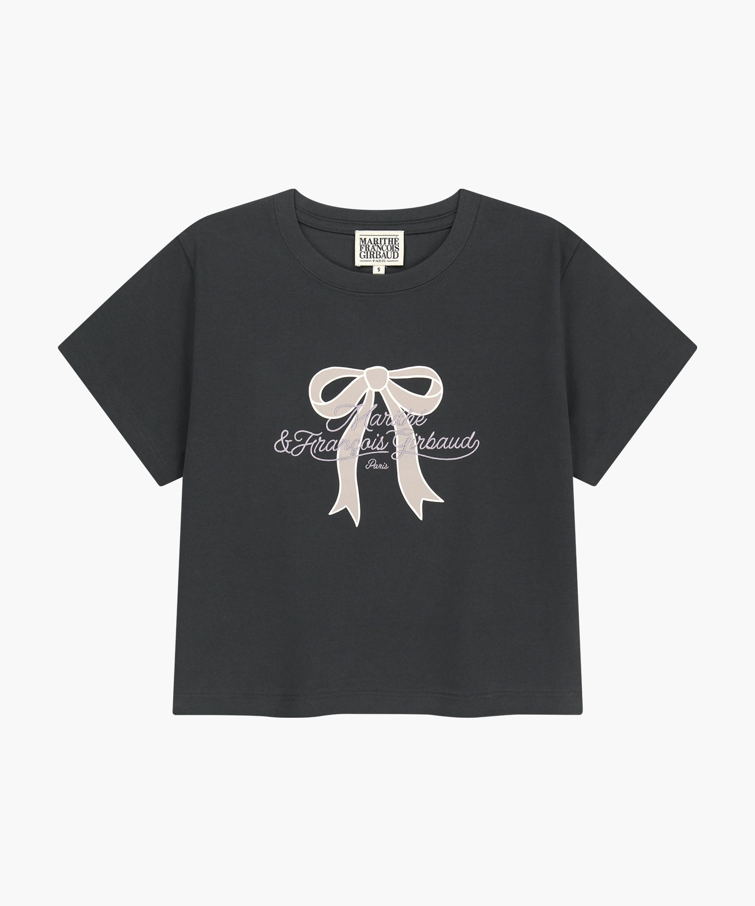 Marithe & Francois Girbaud - Sorona Cool Ribbon Graphic Crop Tee (Charcoal) product image 6 | TRAB K-Fashion Australia