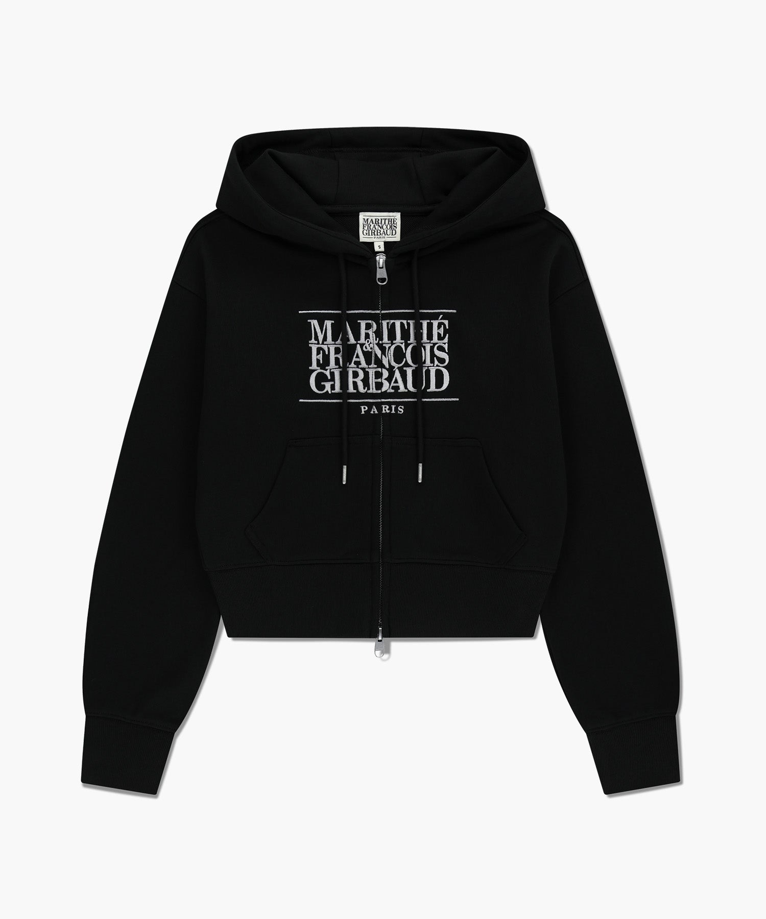 Marithe & Francois Girbaud - Embroidery Classic Logo Crop Hoodie Zipup (Black) product image 6 | TRAB K-Fashion Australia