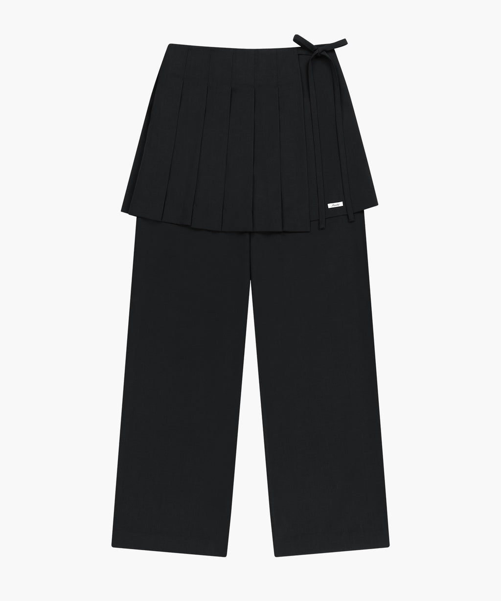 Marithe & Francois Girbaud - Layered Pleats Skirt Pants (Black) product image 6 | TRAB K-Fashion Australia