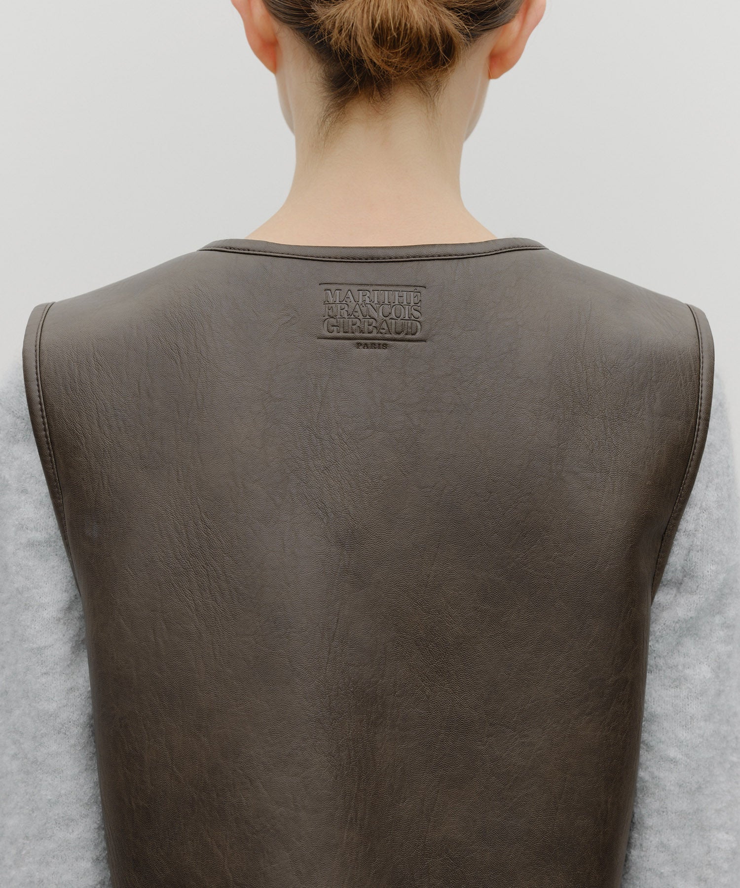 Marithe & Francois Girbaud - Faux Leather Mustang Crop Vest (Brown) product image 6 | TRAB K-Fashion Australia