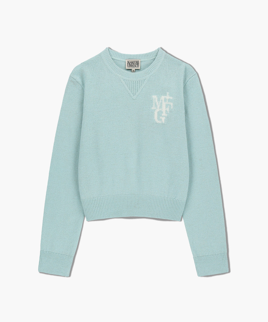 Marithe & Francois Girbaud - Marithe Sport W M+fg Logo Crop Pullover (Sky Blue) product image 6 | TRAB K-Fashion Australia