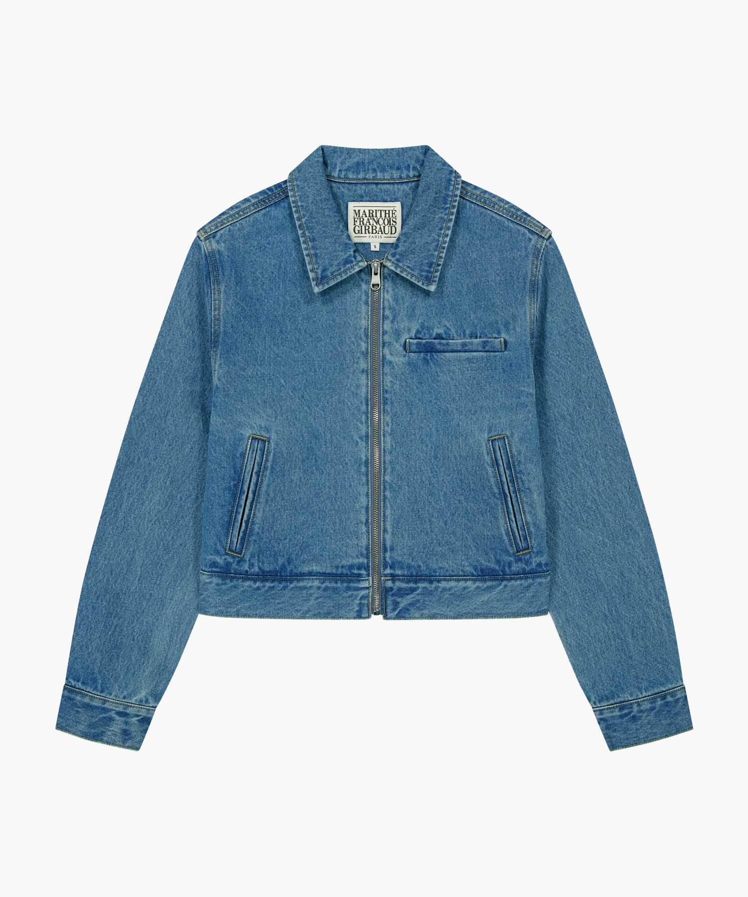 Marithe & Francois Girbaud - Crop Denim Blouson Jacket (Blue) product image 6 | TRAB K-Fashion Australia