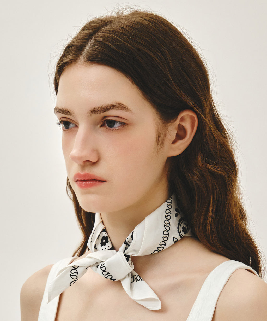 Marithe & Francois Girbaud - Classic Logo Bandana Scarf (White) product image 6 | TRAB K-Fashion Australia