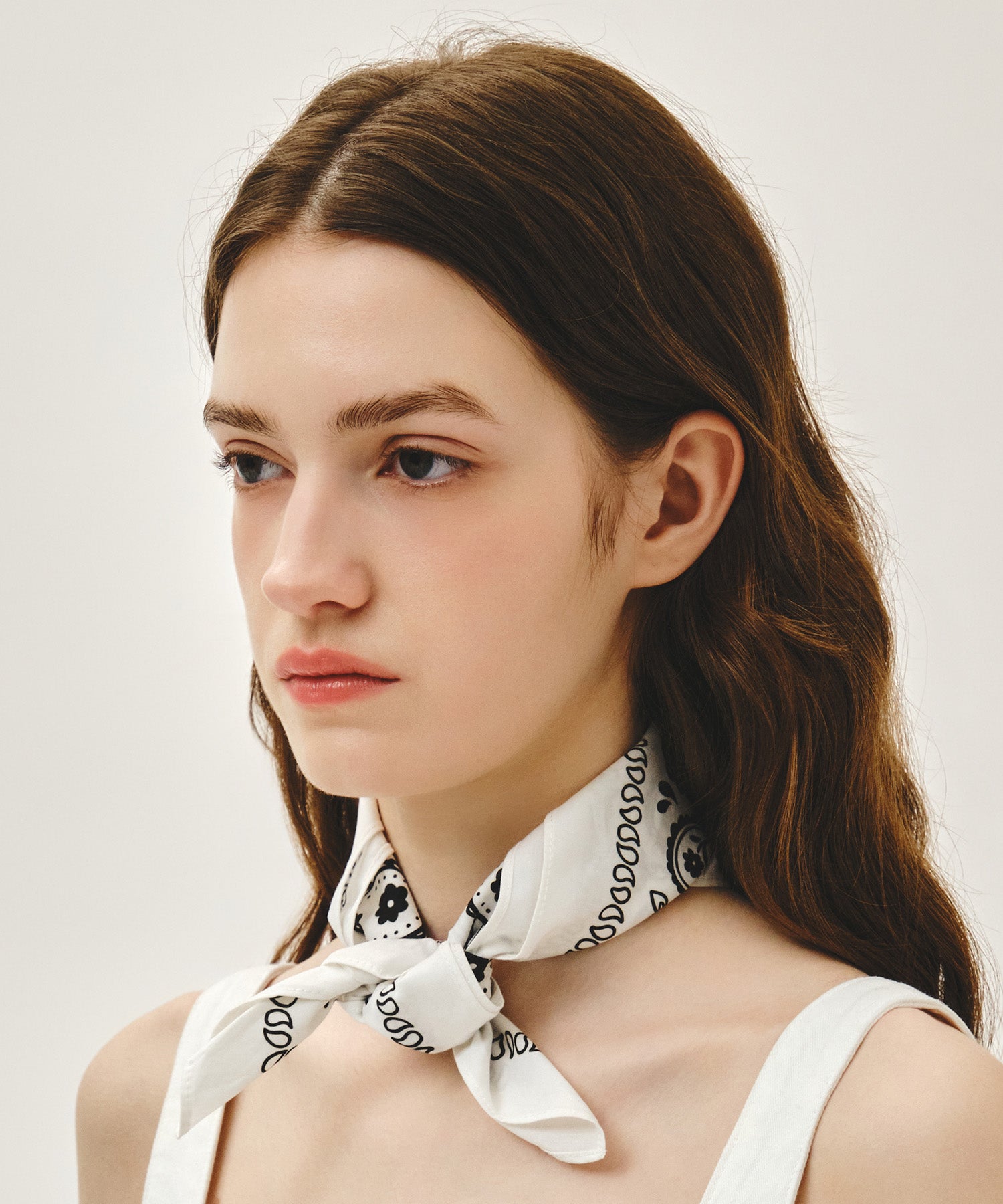 Marithe & Francois Girbaud - Classic Logo Bandana Scarf (White) product image 6 | TRAB K-Fashion Australia