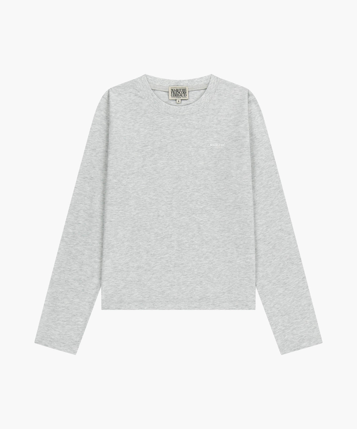 Marithe & Francois Girbaud - Regular Logo Long Sleeve Tee (Light Heather Gray) product image 6 | TRAB K-Fashion Australia
