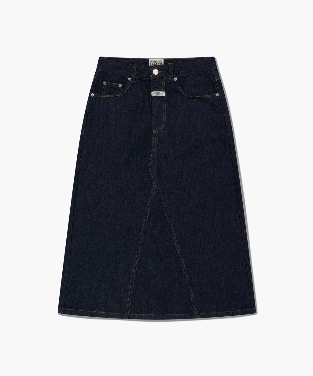 Marithe & Francois Girbaud - A-line Denim Midi Skirt (Dark Blue) product image 8 | TRAB K-Fashion Australia