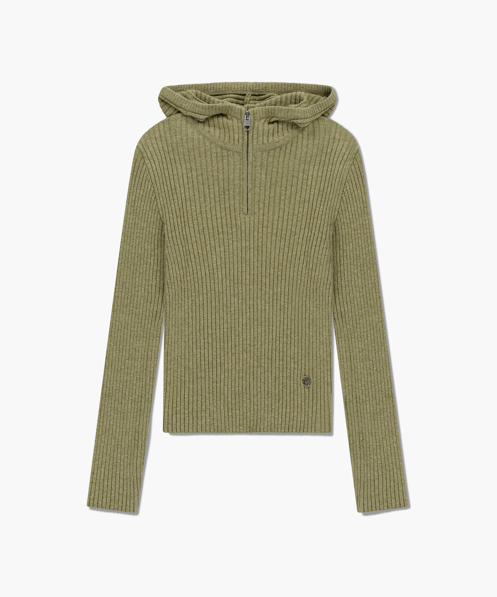 Marithe & Francois Girbaud - Balaclava Hoodie Slim Knit (Light Olive) product image 6 | TRAB K-Fashion Australia