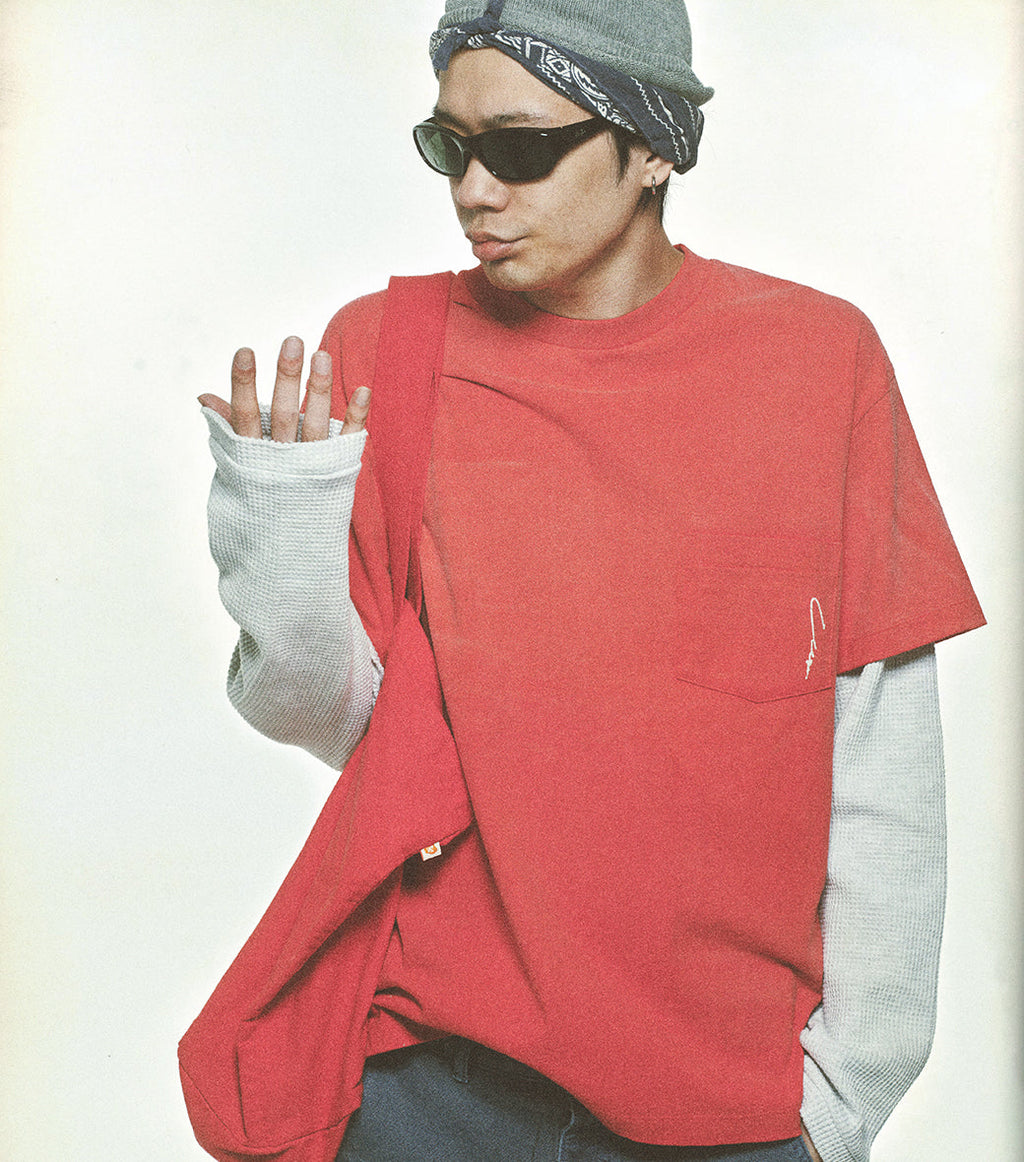 Llege - Waffle Sleeve Layered T-Shirt (Red) product image 6 | TRAB K-Fashion Australia
