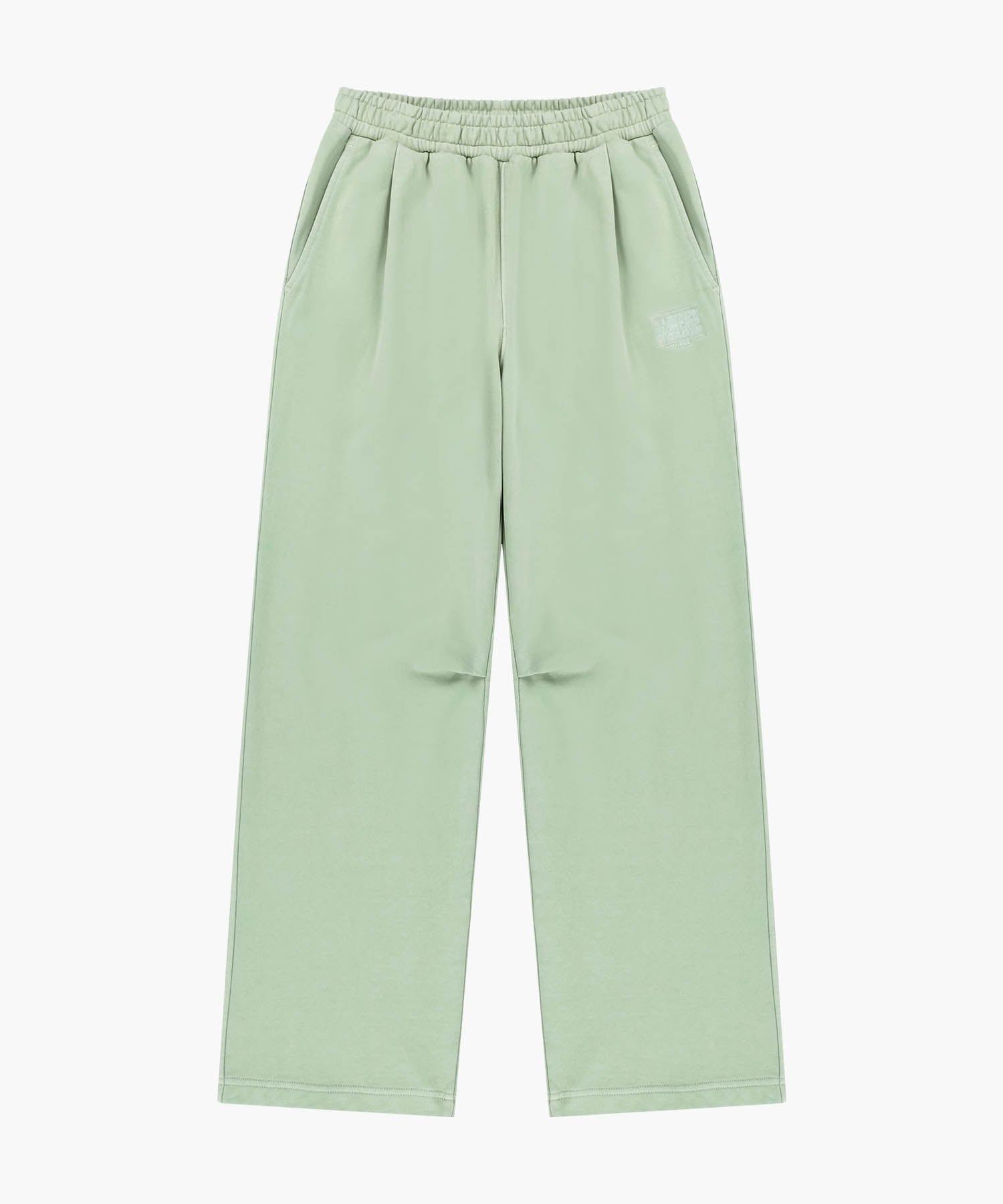 Marithe & Francois Girbaud - Outline Classic Logo Dyeing Tuck Wide Sweat Pants (Mint) product image 6 | TRAB K-Fashion Australia