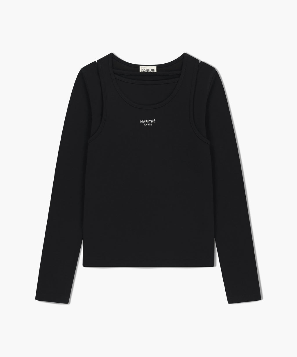 Marithe & Francois Girbaud - Layered Jersey Long Sleeve (Black) product image 6 | TRAB K-Fashion Australia