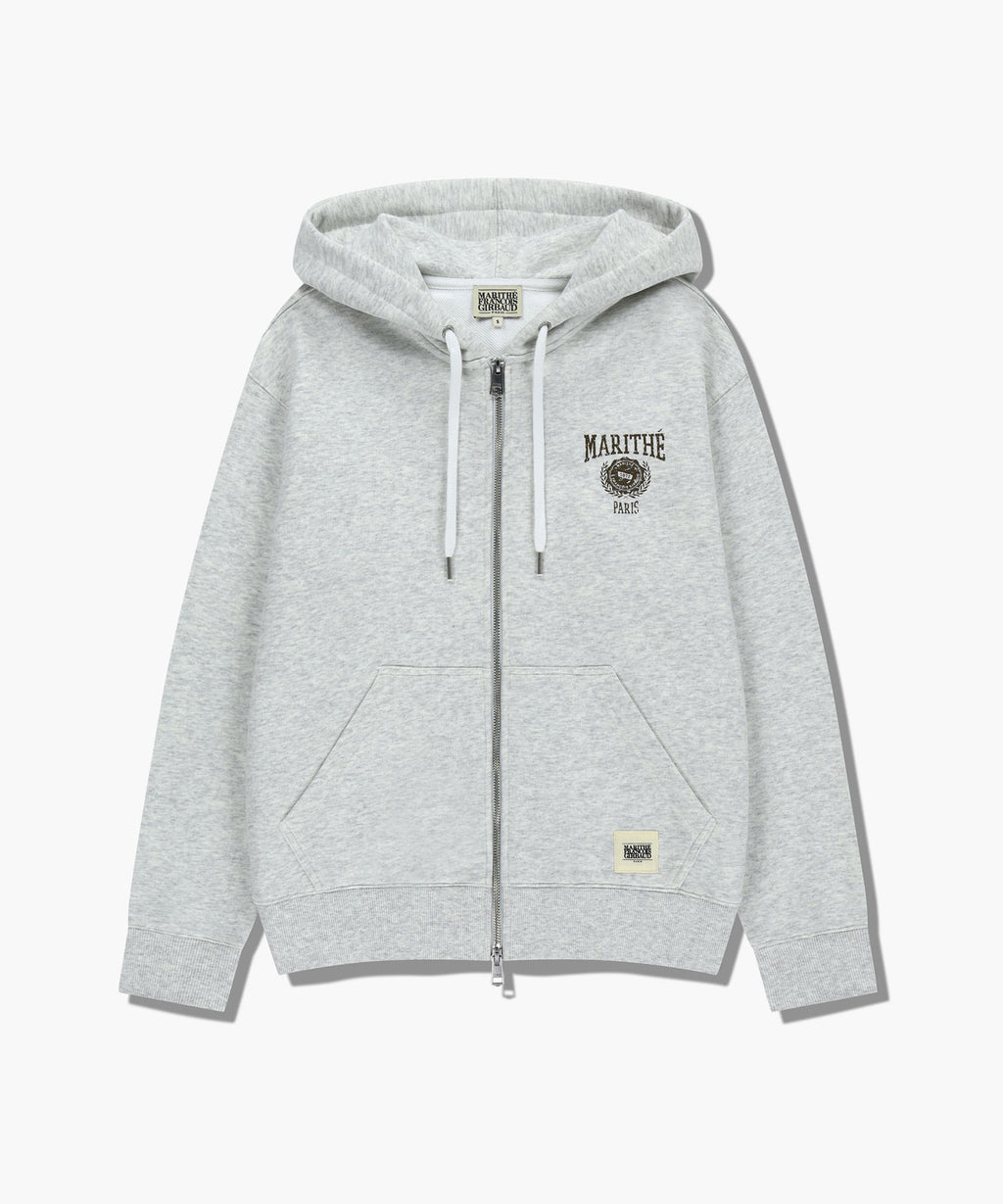 Marithe & Francois Girbaud - Big College Logo Graphic Hoodie Zipup (Light Heather Gray) product image 6 | TRAB K-Fashion Australia