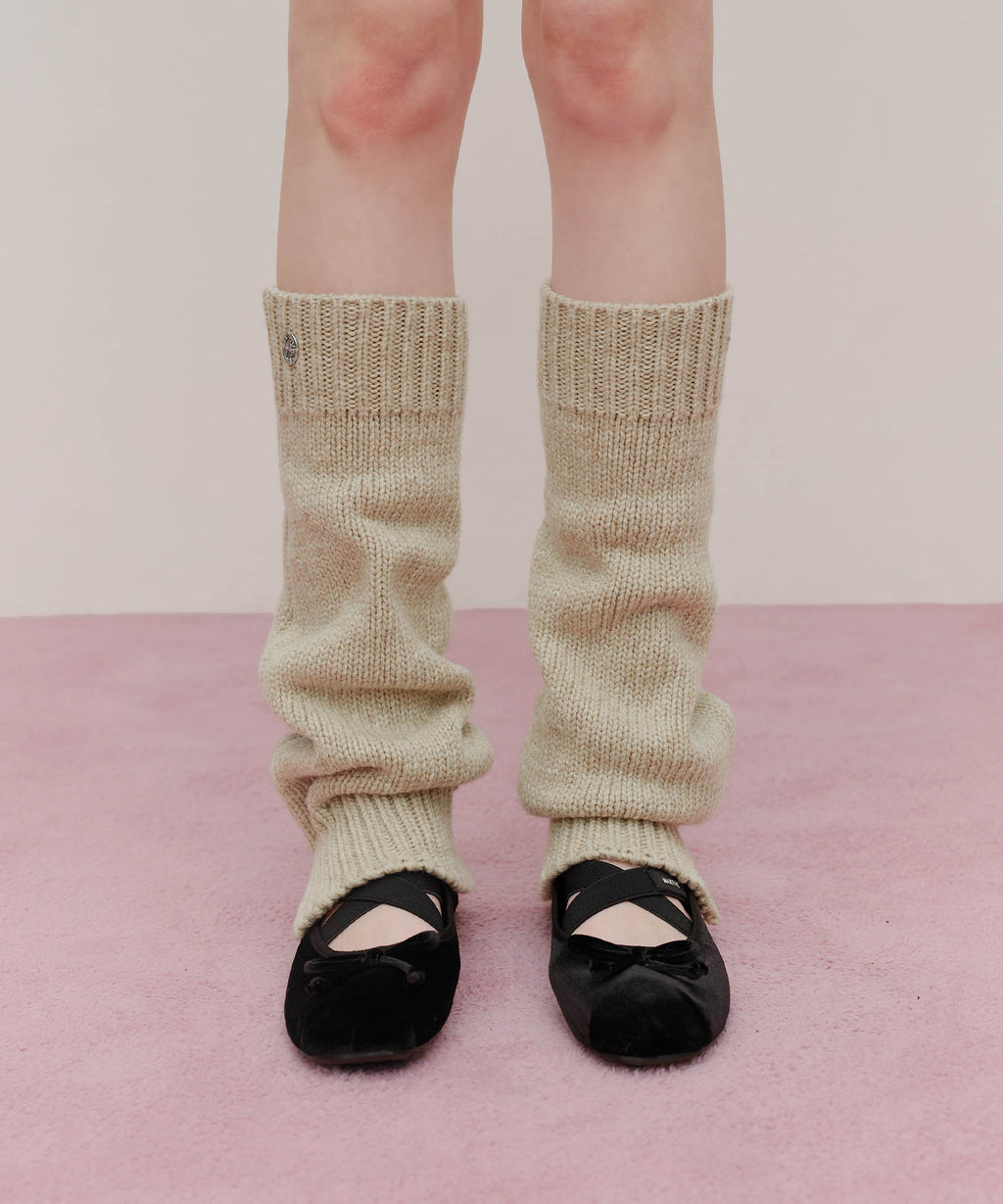 Marithe & Francois Girbaud - Knit Leg Warmer (Beige) product image 6 | TRAB K-Fashion Australia