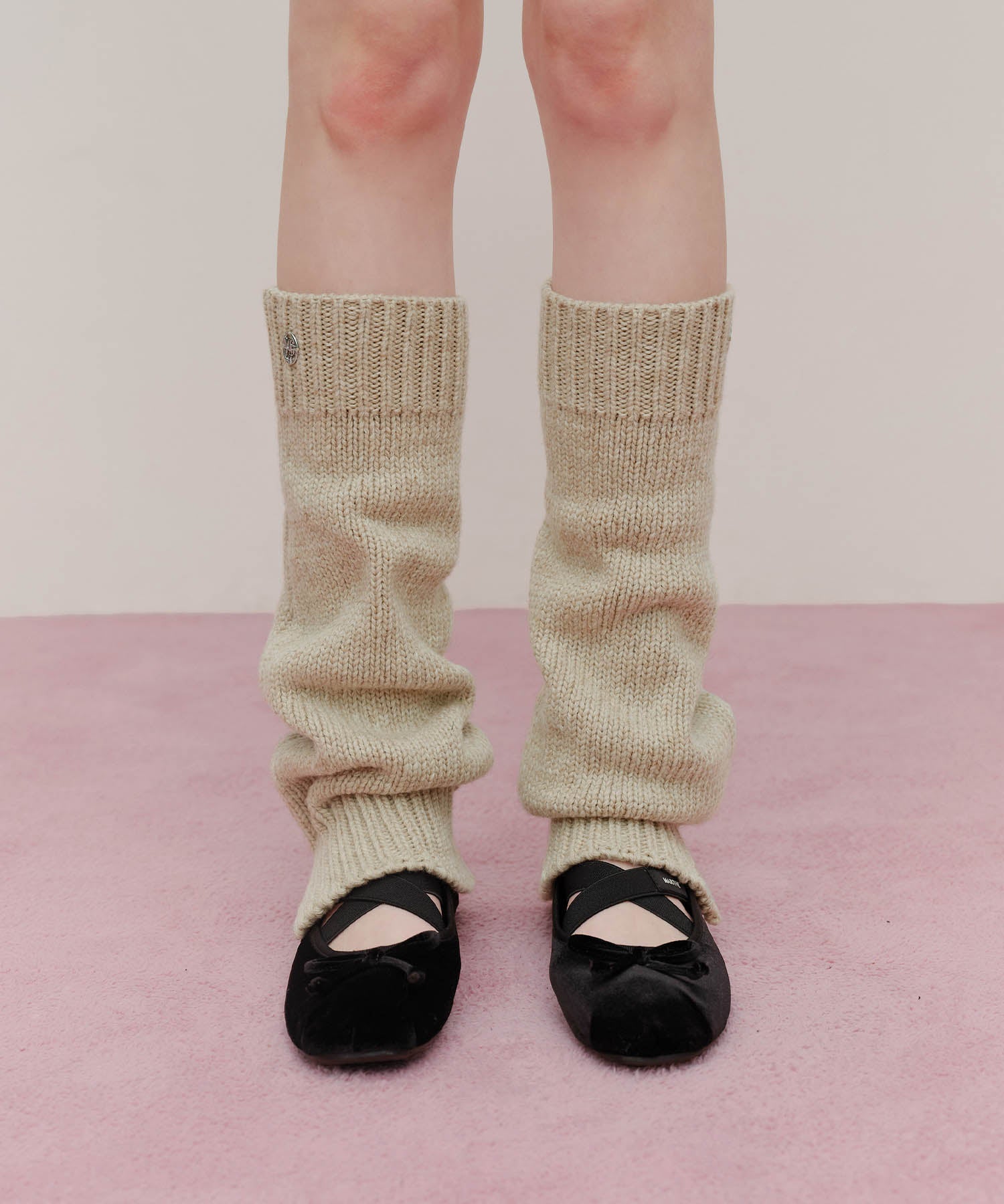 Marithe & Francois Girbaud - Knit Leg Warmer (Beige) product image 6 | TRAB K-Fashion Australia