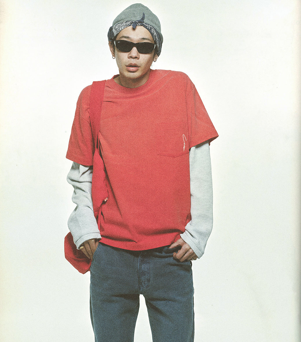 Llege - Waffle Sleeve Layered T-Shirt (Red) product image 7 | TRAB K-Fashion Australia