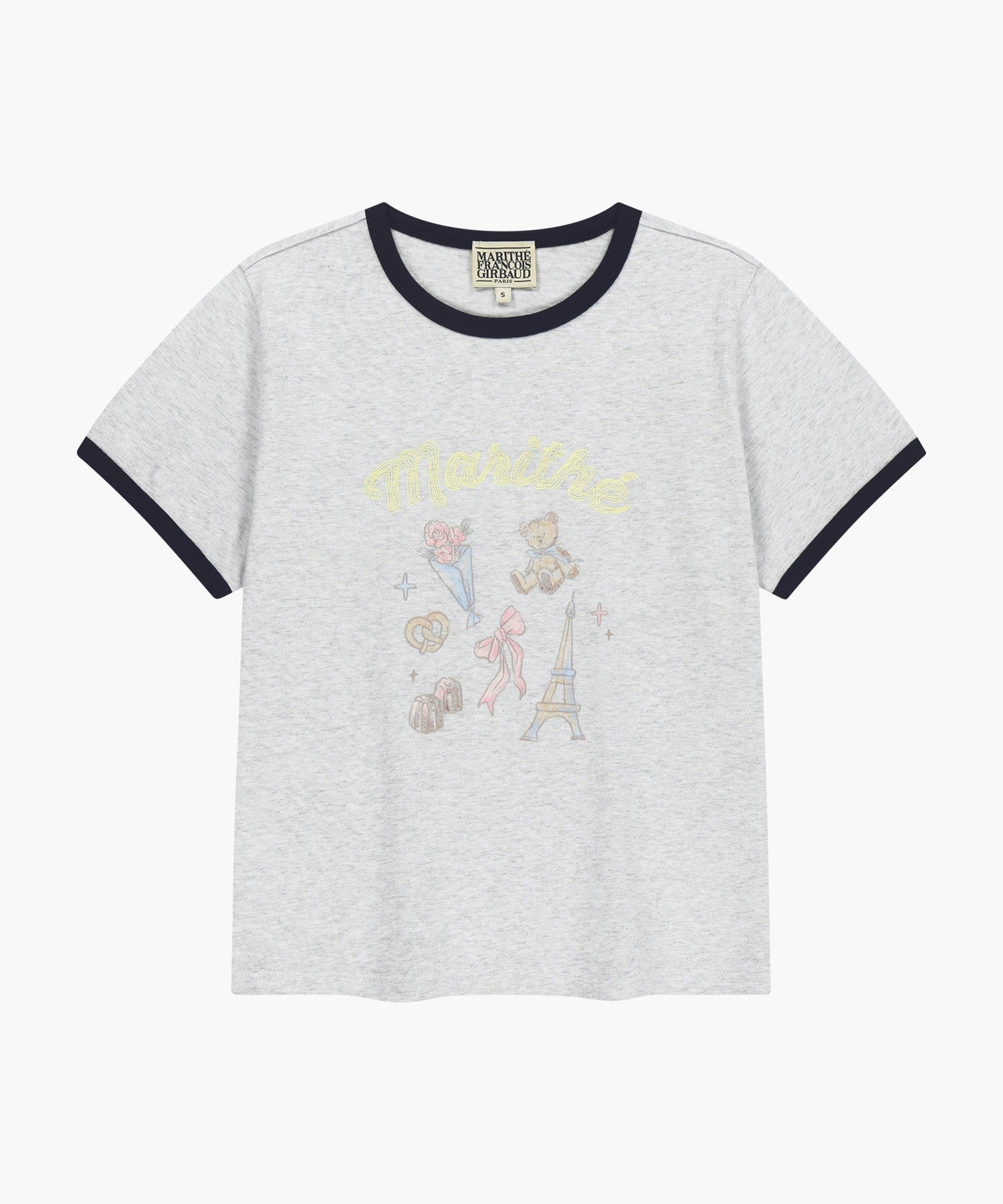 Marithe & Francois Girbaud - Paris Graphic Ringer Tee (Light Heather Gray) product image 6 | TRAB K-Fashion Australia