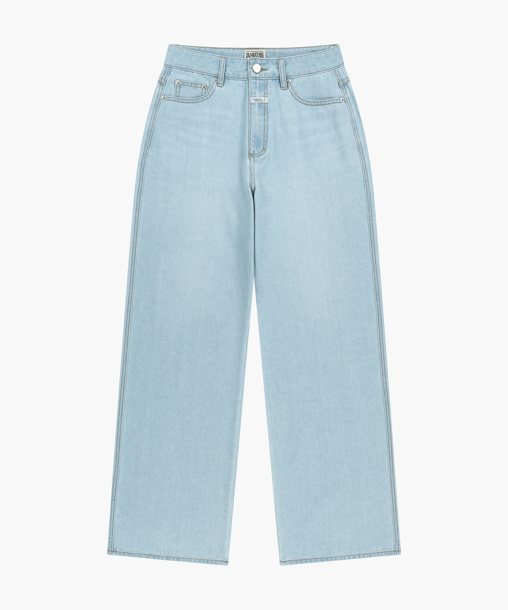 Marithe & Francois Girbaud - Summer Semi Wide Denim Pants (Light Blue) product image 9 | TRAB K-Fashion Australia