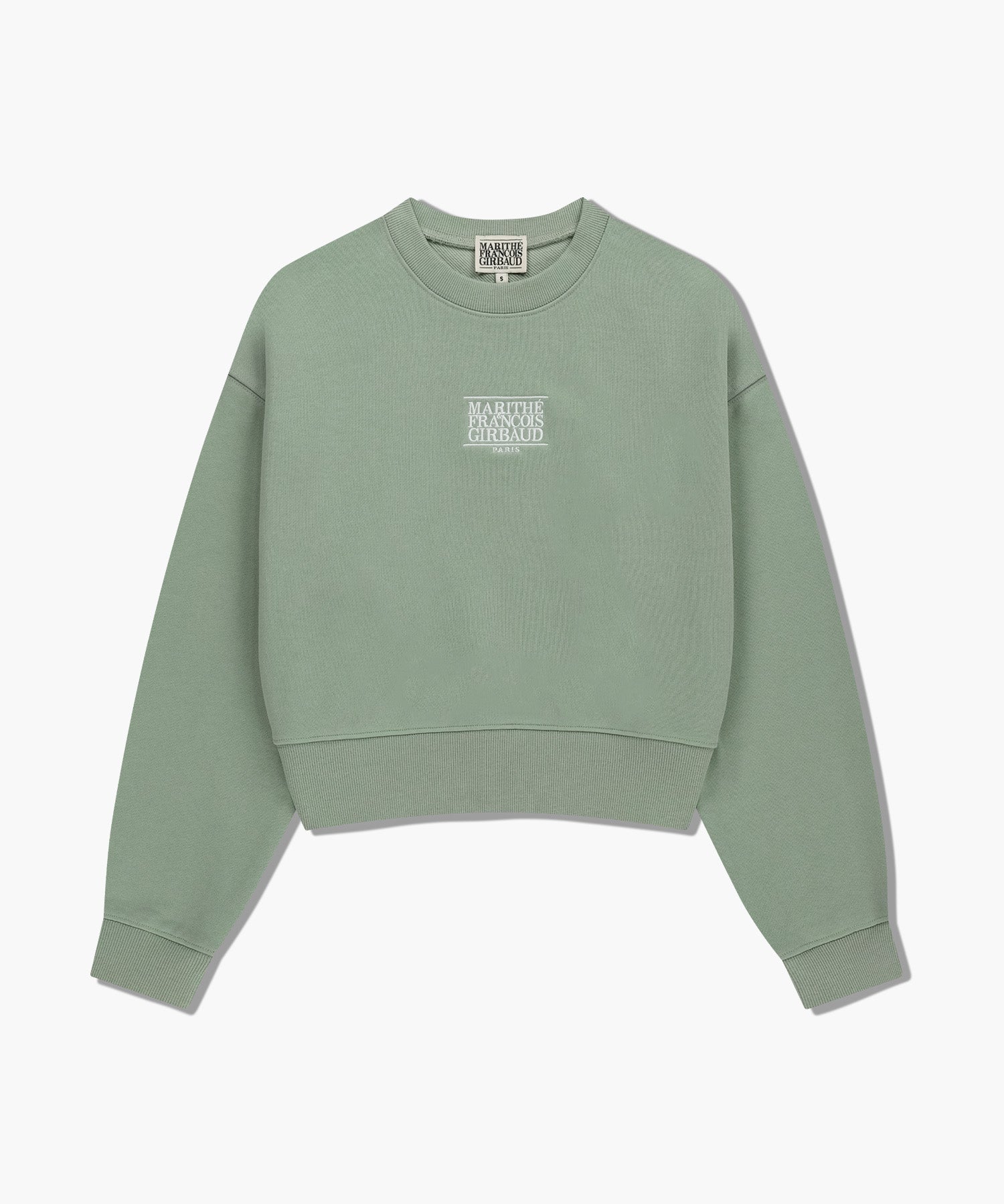 Marithe & Francois Girbaud - Small Classic Logo Crop Sweatshirt (Mint Gray) product image 6 | TRAB K-Fashion Australia