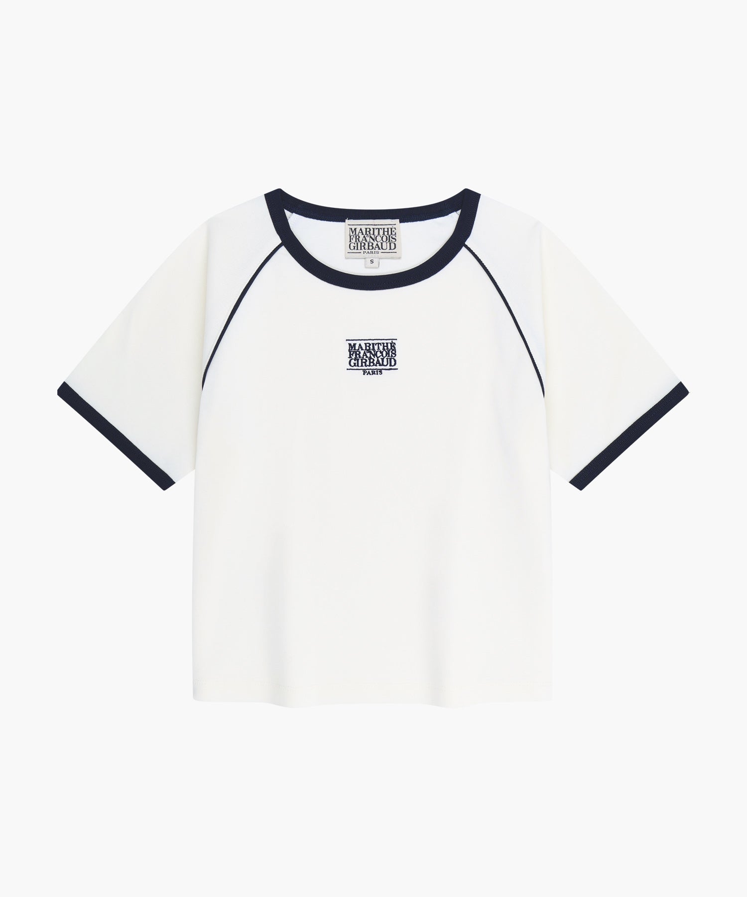 Marithe & Francois Girbaud - Aerocool Small Classic Logo Ringer Slim Crop Tee (Ivory) product image 6 | TRAB K-Fashion Australia