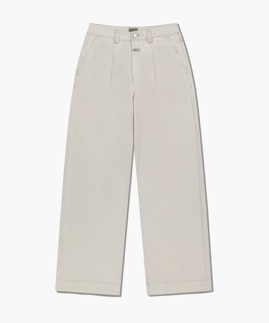 Marithe & Francois Girbaud - Low-waist Tuck Wide Denim Pants (Ecru) product image 7 | TRAB K-Fashion Australia