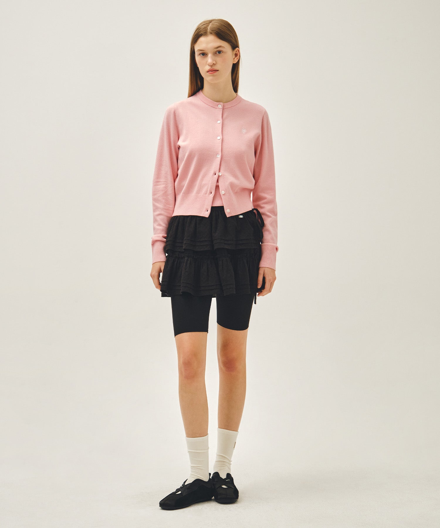 Marithe & Francois Girbaud - Basic Knit Cardigan Setup (Coral Pink) product image 6 | TRAB K-Fashion Australia