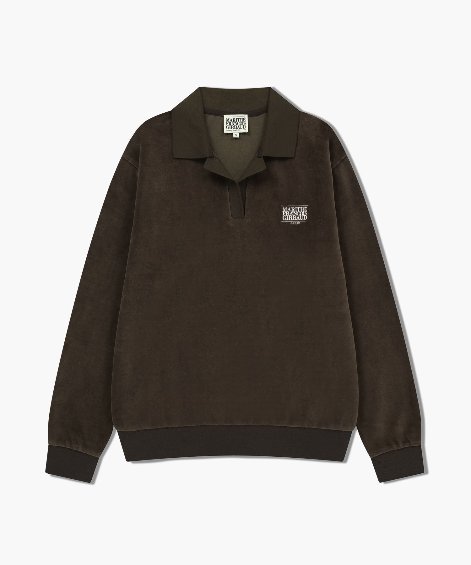 Marithe & Francois Girbaud - Classic Logo Collared Velour Sweatshirt (Brown) product image 6 | TRAB K-Fashion Australia