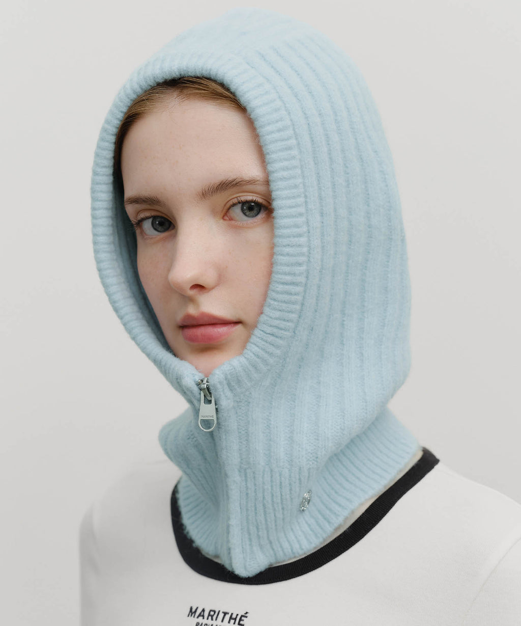 Marithe & Francois Girbaud - Circle Logo Zip Up Balaclava (Sky Blue) product image 6 | TRAB K-Fashion Australia