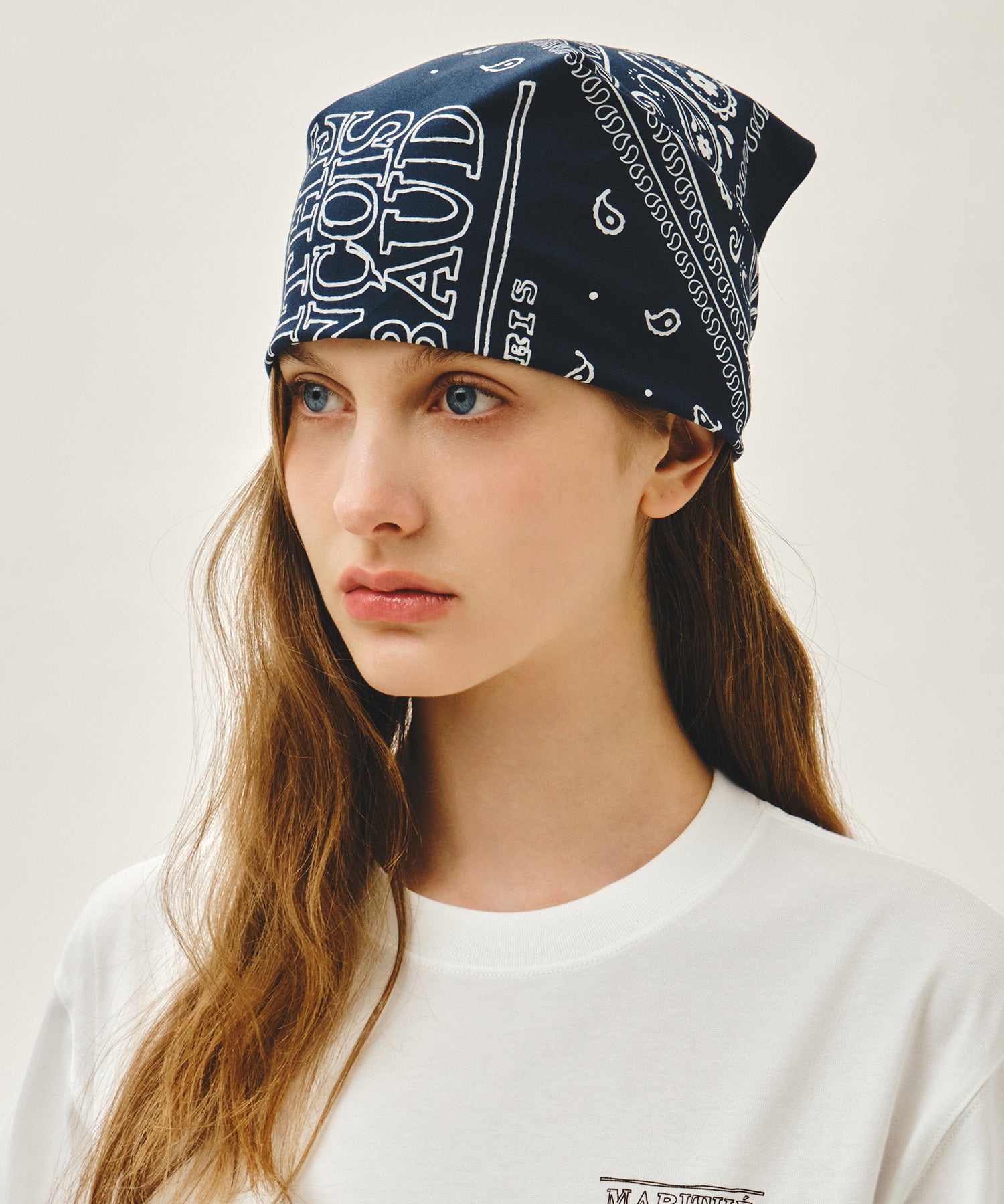 Marithe & Francois Girbaud - Classic Logo Bandana Scarf (Navy) product image 6 | TRAB K-Fashion Australia
