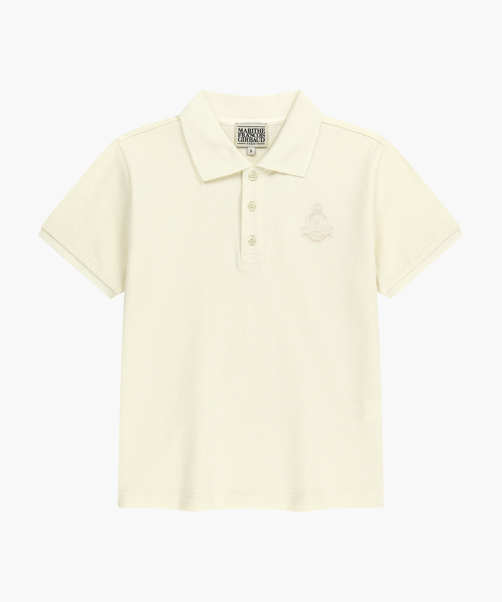 Marithe & Francois Girbaud - Emblem Pk Collar Tee (Ivory) product image 6 | TRAB K-Fashion Australia