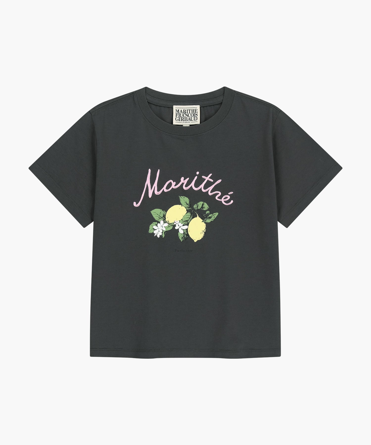 Marithe & Francois Girbaud - [Pre-order – Ships 23 Jun] Lemon Graphic Slim Crop Tee (Charcoal) product image 10 | TRAB K-Fashion Australia