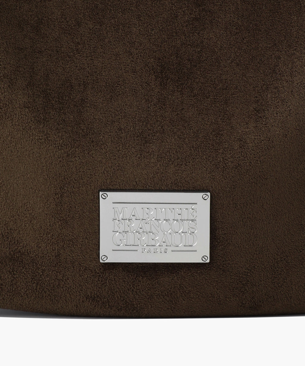 Marithe & Francois Girbaud - Classic Logo Round Suede Shoulder Bag (Brown) product image 6 | TRAB K-Fashion Australia