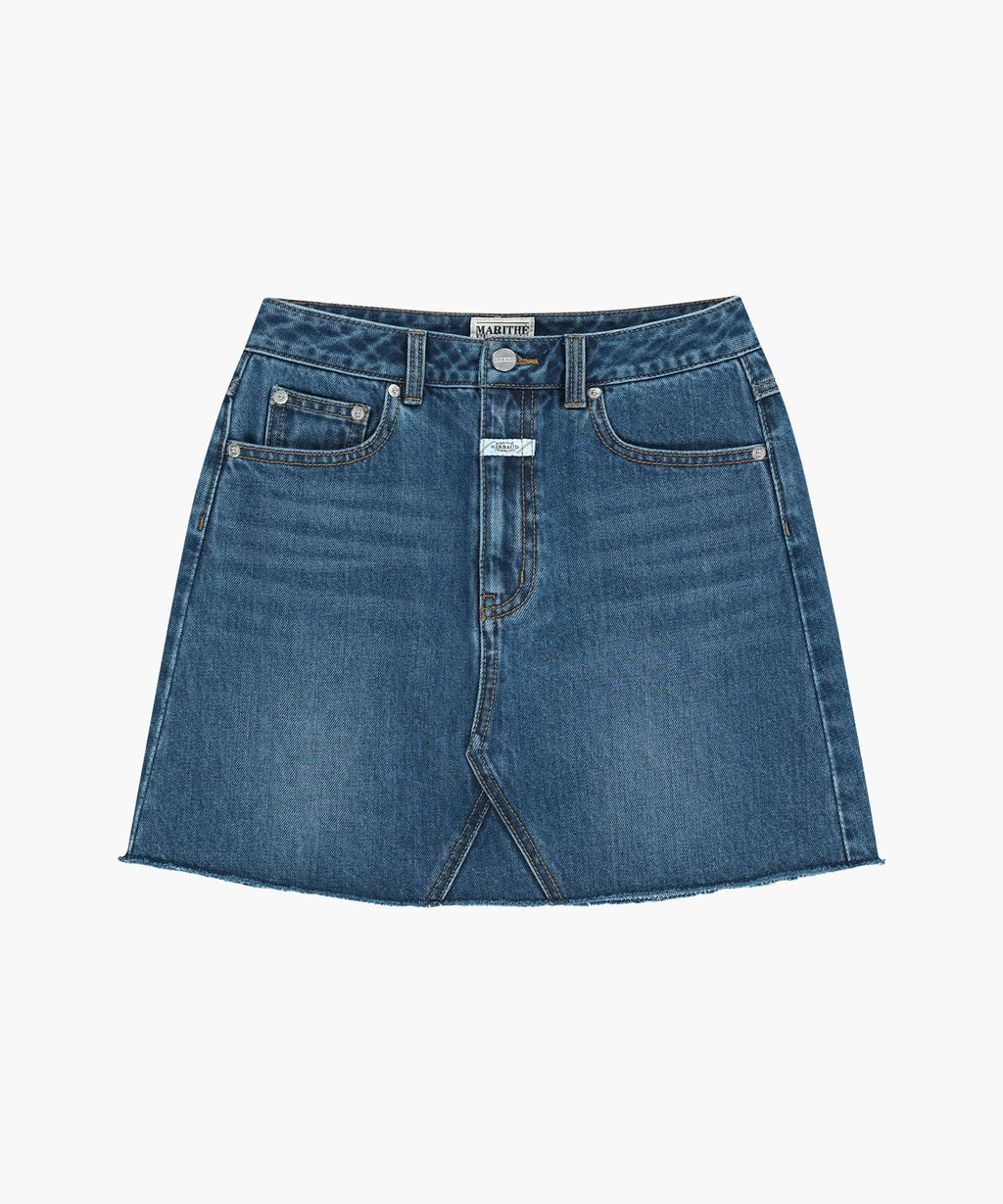 Marithe & Francois Girbaud - Raw Edge Denim Mini Skirt (Blue) product image 8 | TRAB K-Fashion Australia