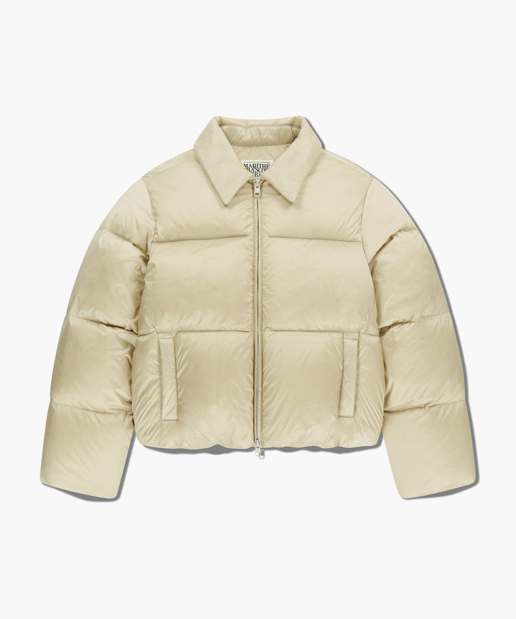 Marithe & Francois Girbaud - Collar Crop Down Jacket (Light Beige) product image 9 | TRAB K-Fashion Australia