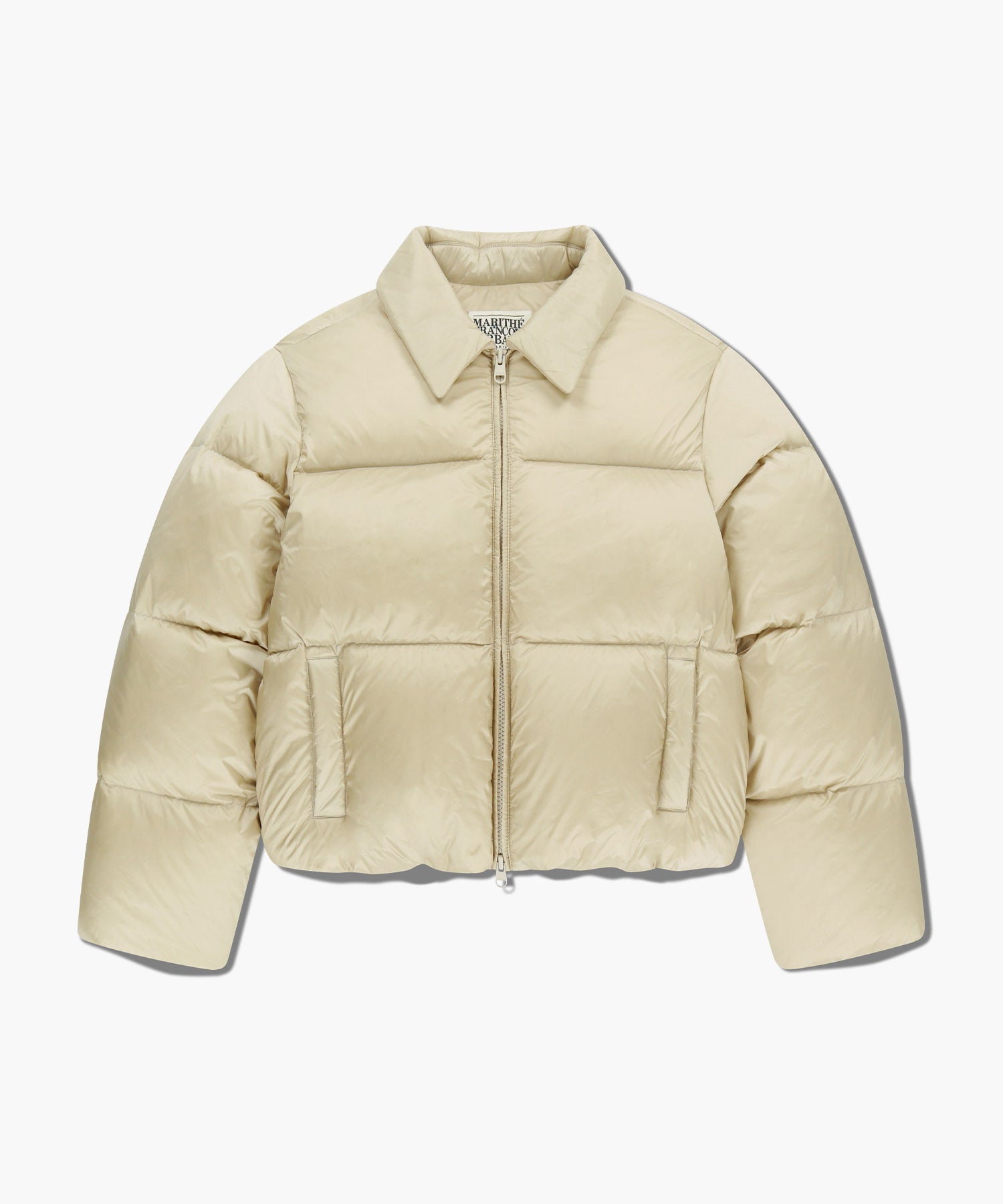 Marithe & Francois Girbaud - Collar Crop Down Jacket (Light Beige) product image 9 | TRAB K-Fashion Australia