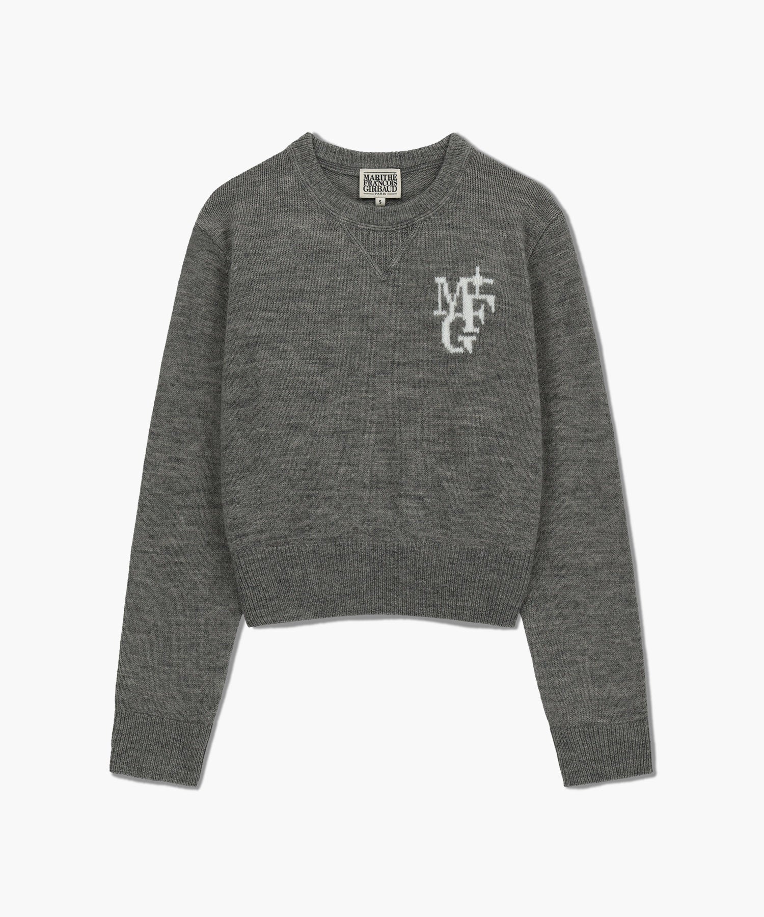 Marithe & Francois Girbaud - Marithe Sport W M+fg Logo Crop Pullover (Melange Gray) product image 6 | TRAB K-Fashion Australia