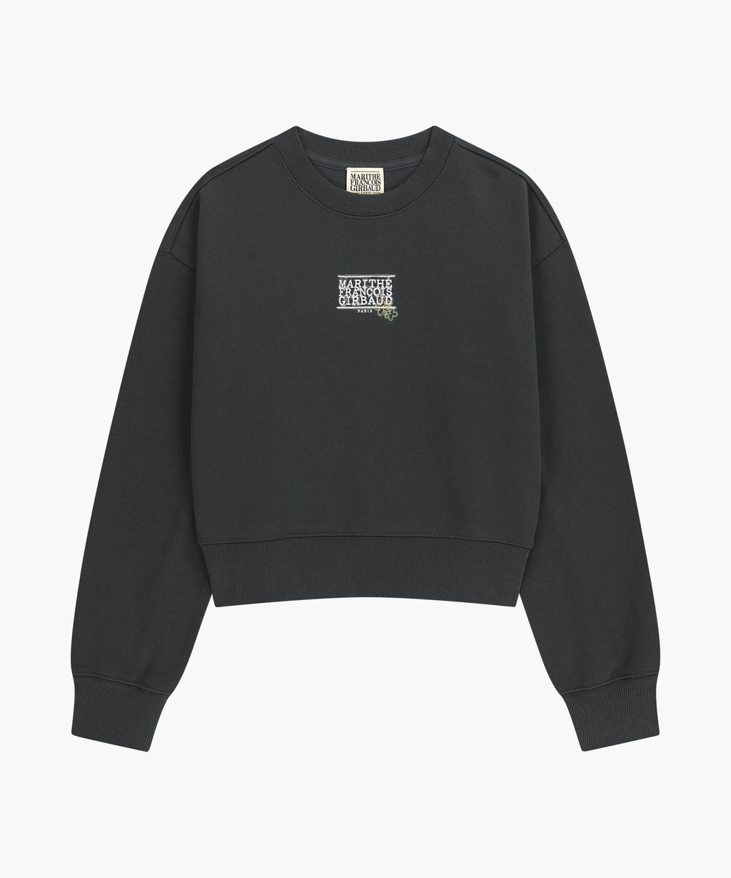 Marithe & Francois Girbaud - Flower Classic Logo Crop Sweatshirt (Charcoal) product image 6 | TRAB K-Fashion Australia