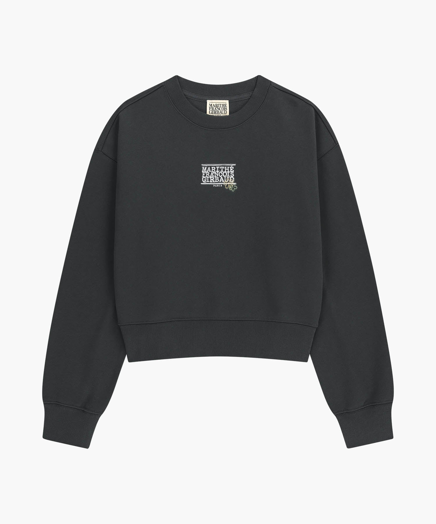 Marithe & Francois Girbaud - Flower Classic Logo Crop Sweatshirt (Charcoal) product image 6 | TRAB K-Fashion Australia
