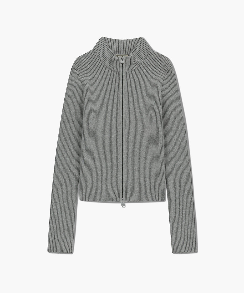 Marithe & Francois Girbaud - Two Way High Neck Zipup Cardigan (Heather Gray) product image 6 | TRAB K-Fashion Australia