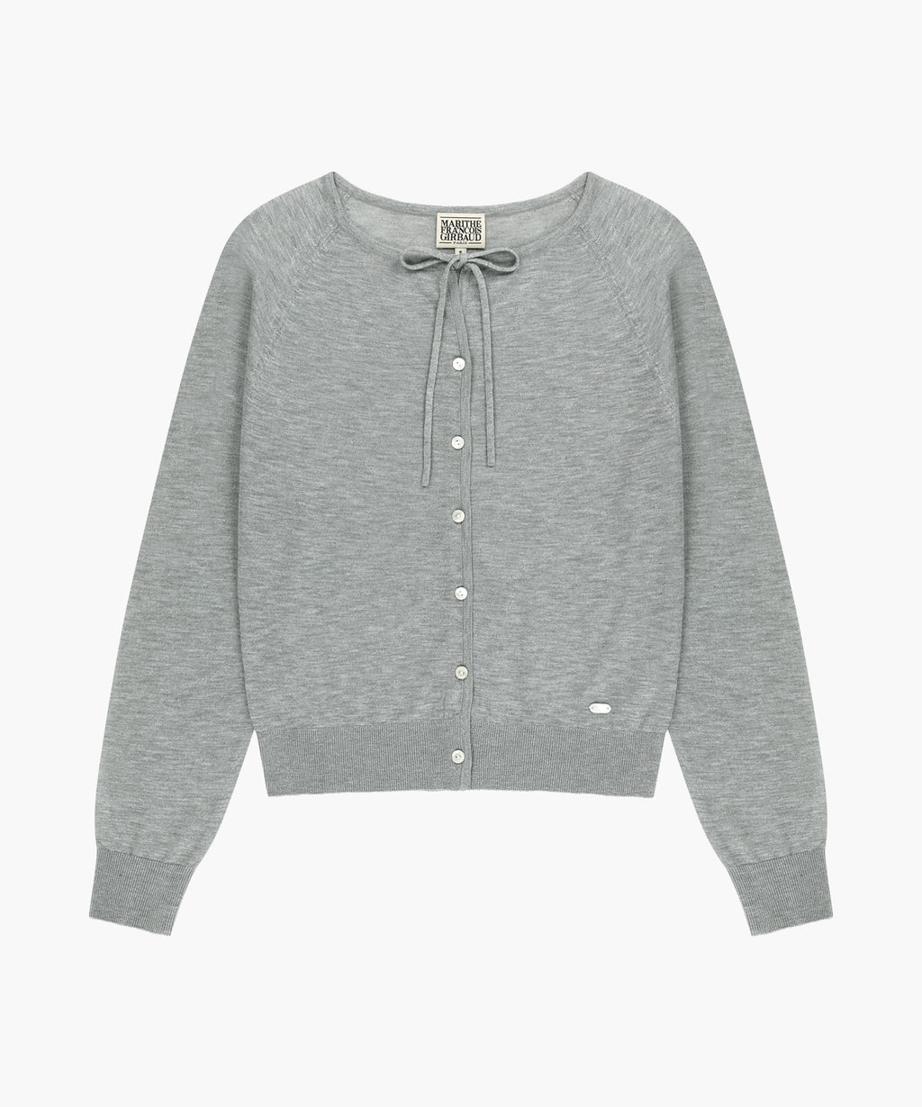 Marithe & Francois Girbaud - Sheer Knit Cardigan (Melange Gray) product image 9 | TRAB K-Fashion Australia