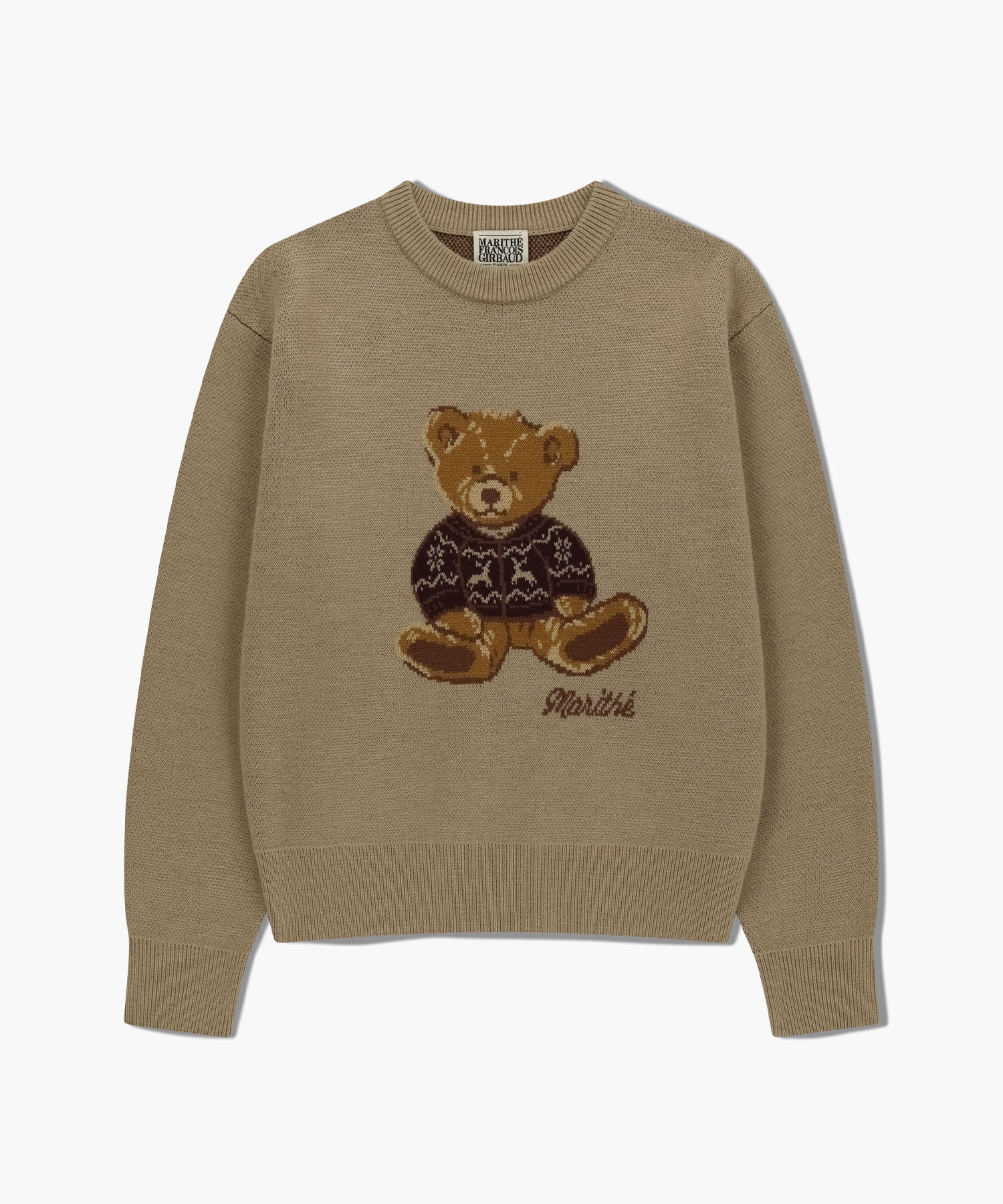 Marithe & Francois Girbaud - Doodle Bear Knit Pullover (Beige) product image 6 | TRAB K-Fashion Australia