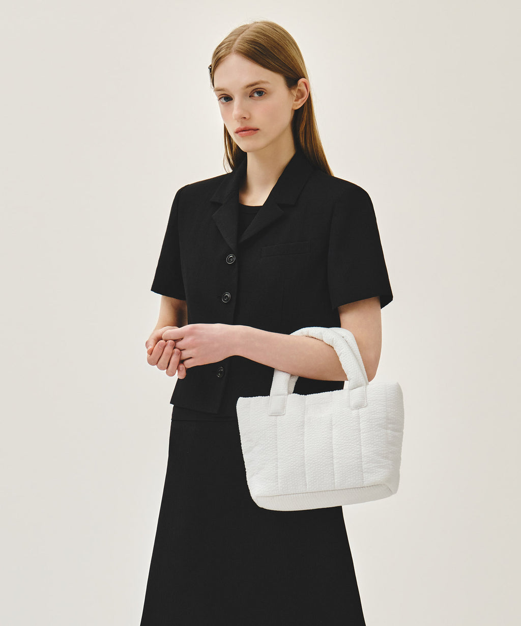 Marithe & Francois Girbaud - Classic Logo Seersucker Padding Bag (Off White) product image 6 | TRAB K-Fashion Australia