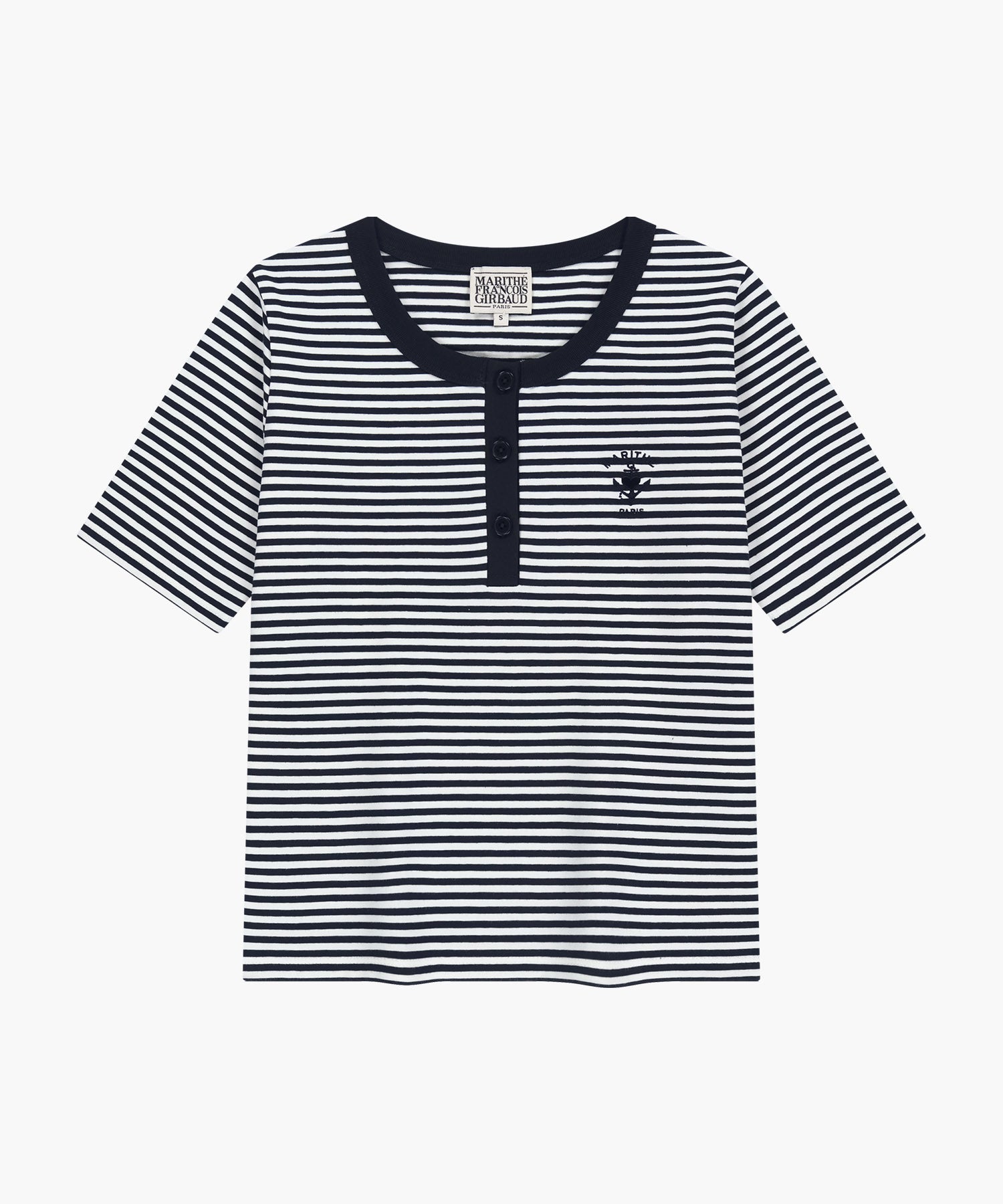Marithe & Francois Girbaud - Stripe Henley Neck Tee (Navy) product image 6 | TRAB K-Fashion Australia