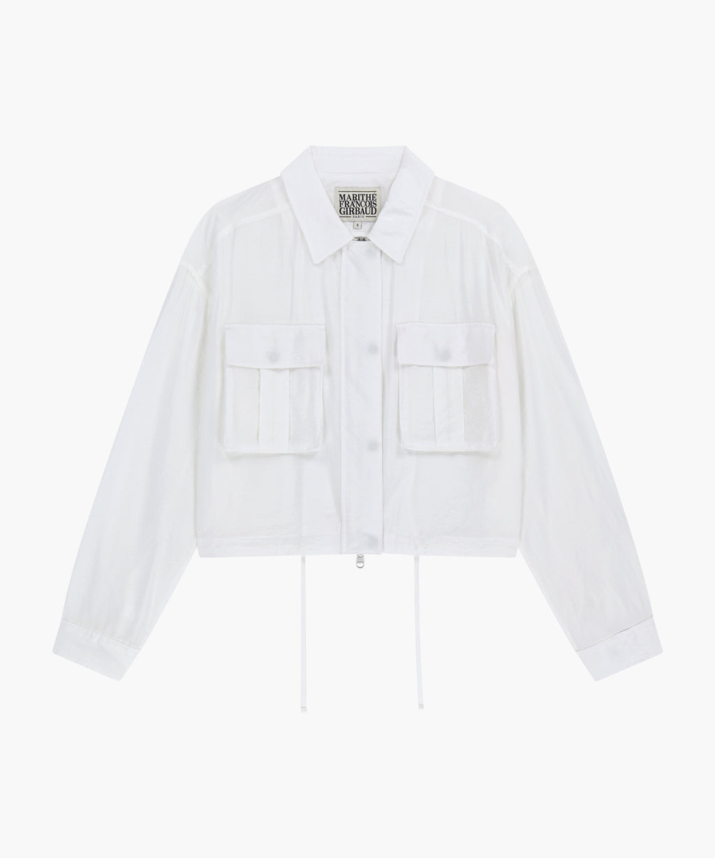 Marithe & Francois Girbaud - Crop Sheer Jacket (White) product image 6 | TRAB K-Fashion Australia