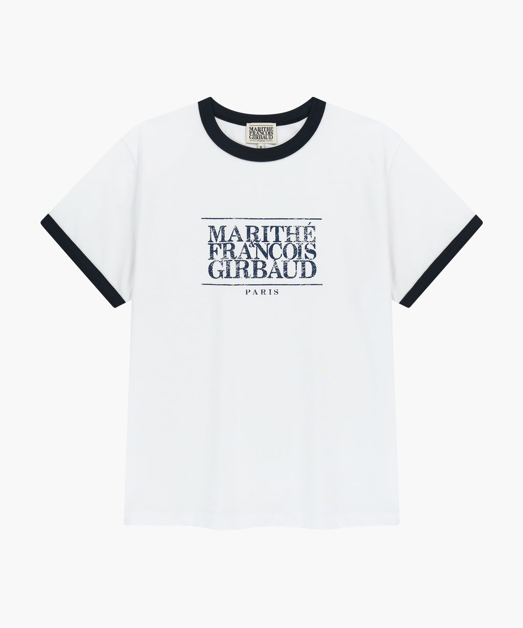 Marithe & Francois Girbaud - Aerocool Crack Classic Logo Ringer Tee (White) product image 6 | TRAB K-Fashion Australia