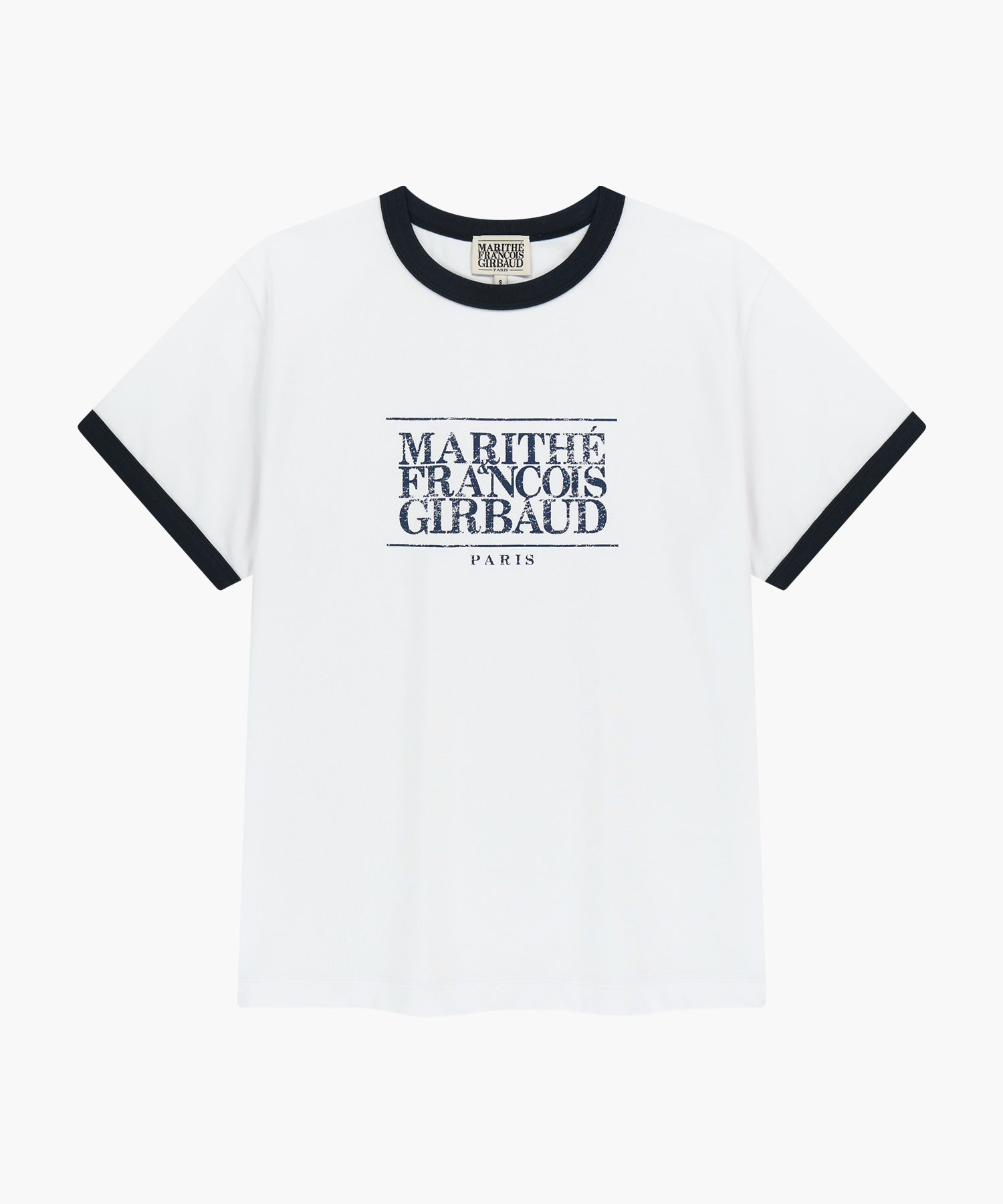 Marithe & Francois Girbaud - Aerocool Crack Classic Logo Ringer Tee (White) product image 6 | TRAB K-Fashion Australia
