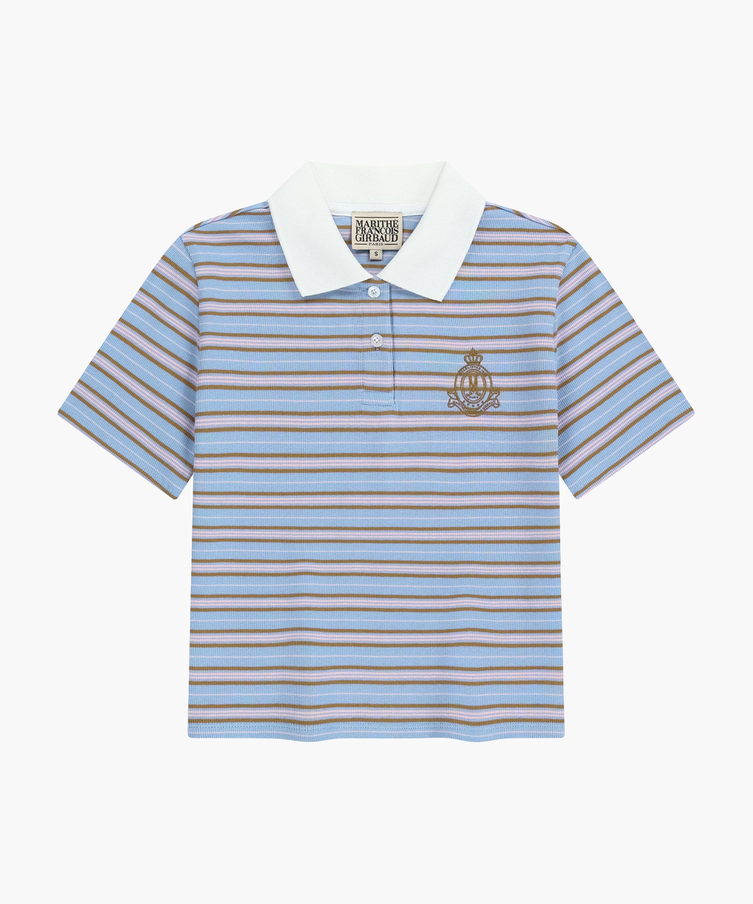 Marithe & Francois Girbaud - Stripe Slim Crop Collar Tee (Light Blue) product image 6 | TRAB K-Fashion Australia