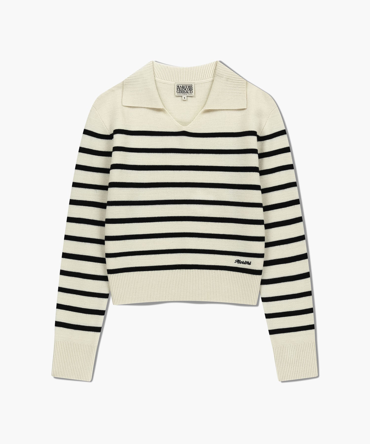 Marithe & Francois Girbaud - Stripe Polo Knit (Ivory) product image 6 | TRAB K-Fashion Australia