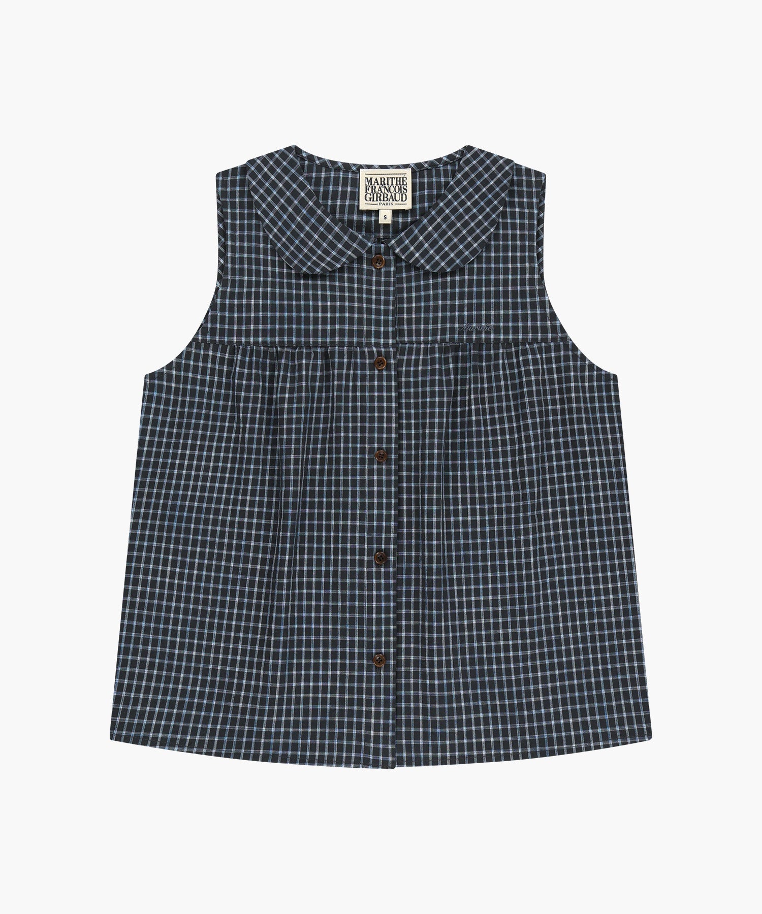 Marithe & Francois Girbaud - Round Collar Sleeveless Blouse (Charcoal) product image 6 | TRAB K-Fashion Australia